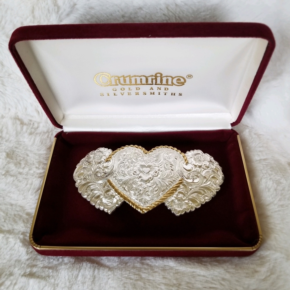 CRUMRINE GOLD AND SILVERSMITHS BELT BUCKLE